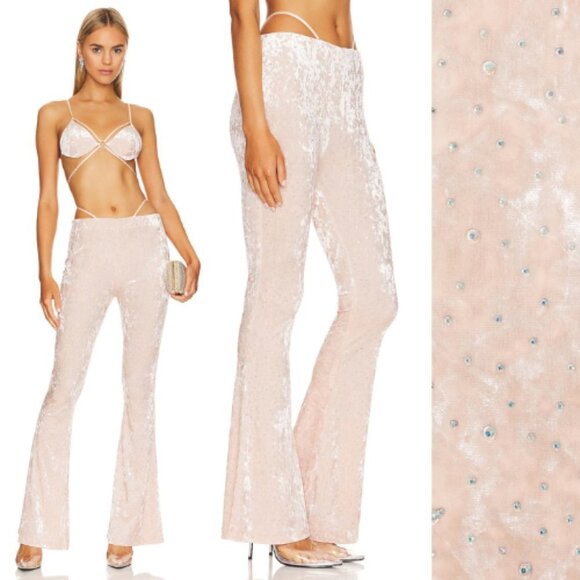New! h:ours Janella Pant pink salmon color with sequins nwt  30735 - Picture 1 of 10